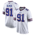 Ncoe B.Bills #91 Ed Oliver Player White Home Game Stitched Jerseys