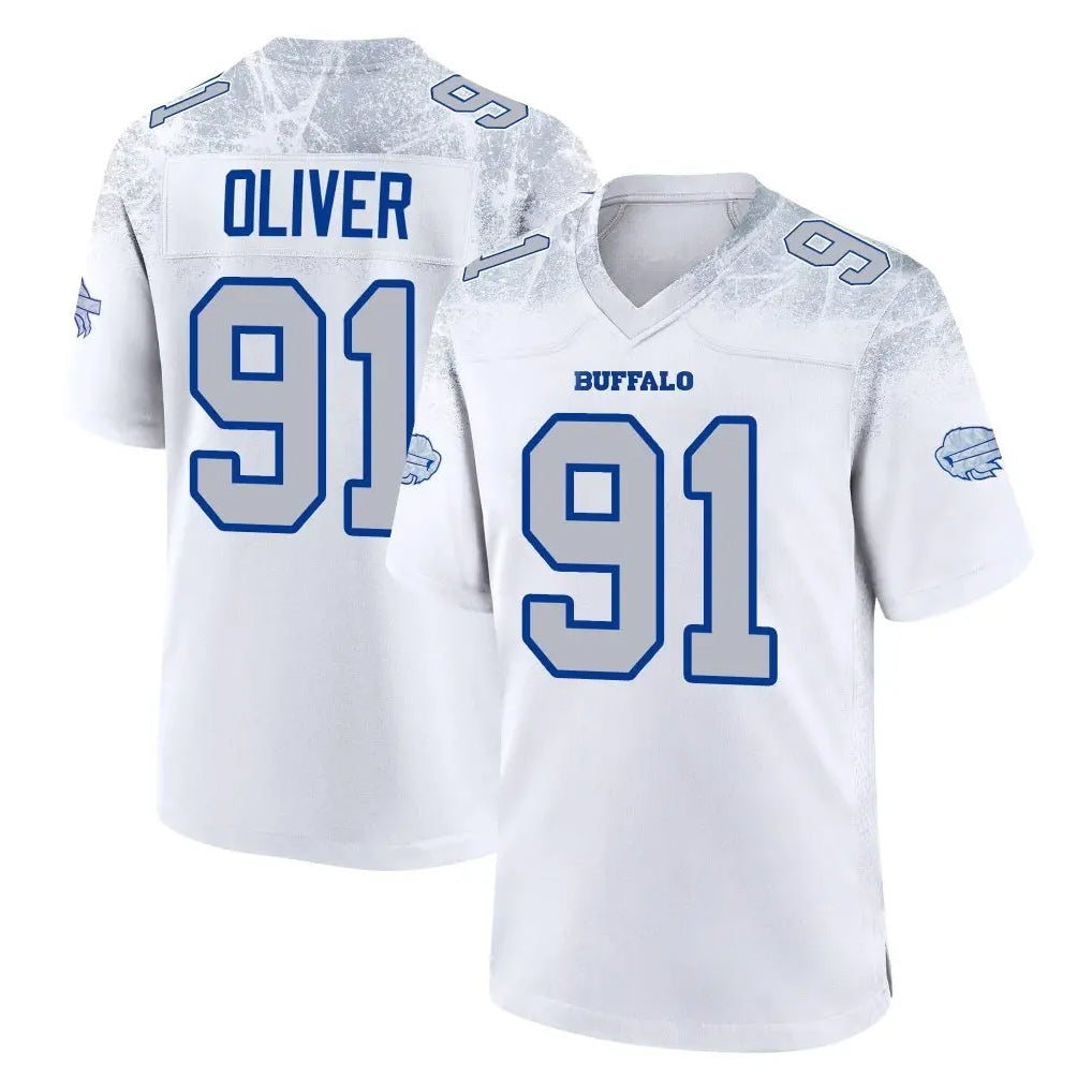 Ncoe B.Bills #91 Ed Oliver Player White Rivalries Collection Game Stitched Jerseys