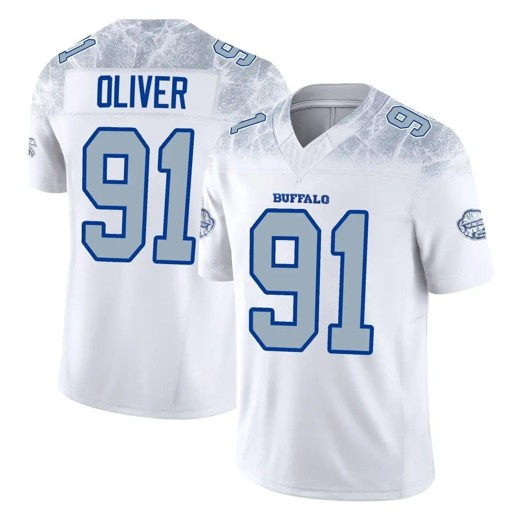 Ncoe B.Bills #91 Ed Oliver Player White Rivalries Collection Limited Game Stitched Jerseys