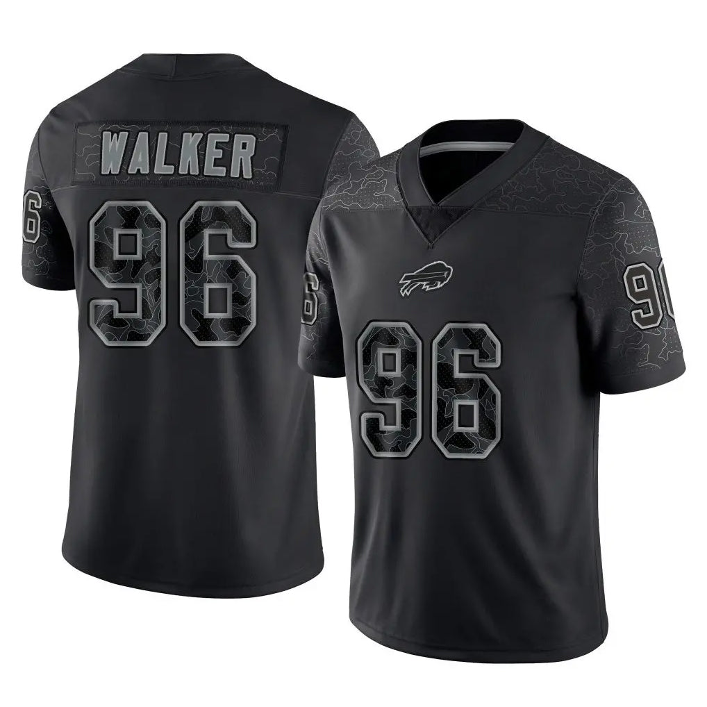 Ncoe B.Bills #96 Deone Walker Player Black RFLCTV Limited Stitched Jerseys