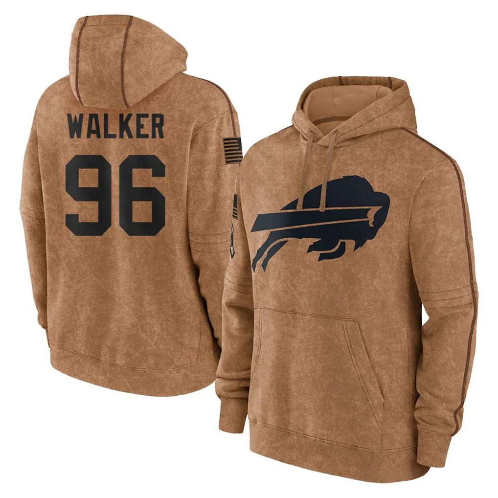 Ncoe B.Bills #96 Deone Walker Player Brown Salute to Service Hoodies Stitched Jerseys