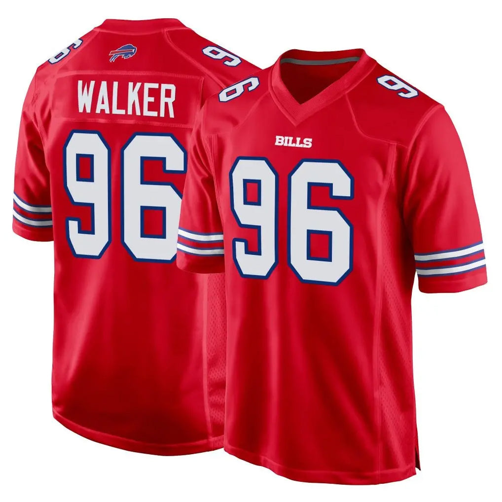 Ncoe B.Bills #96 Deone Walker Player Red Home Game Stitched Jerseys