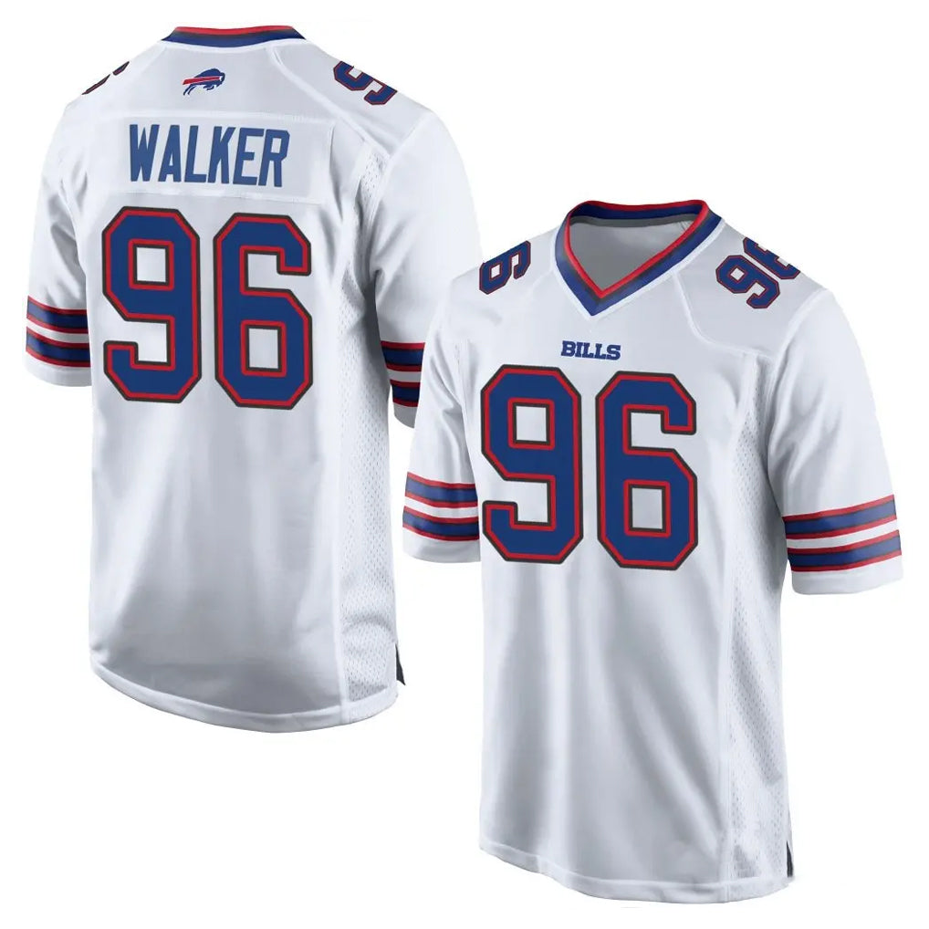 Ncoe B.Bills #96 Deone Walker Player White Home Game Stitched Jerseys