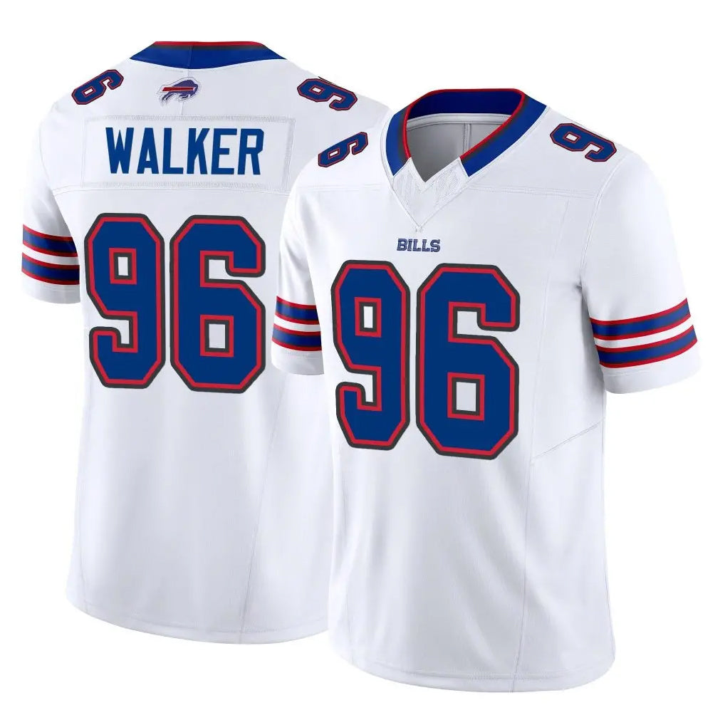 Ncoe B.Bills #96 Deone Walker Player White Vapor F.U.S.E. Jersey Limited Home Game Stitched Jerseys