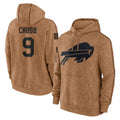 Ncoe B.Bills #9 Bradley Chubb Player Brown Salute to Service Hoodies Stitched Jerseys