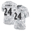 Ncoe B.Ravens #24 Malaki Starks Player Arctic Camo Salute to Service Limited Stitched Jerseys