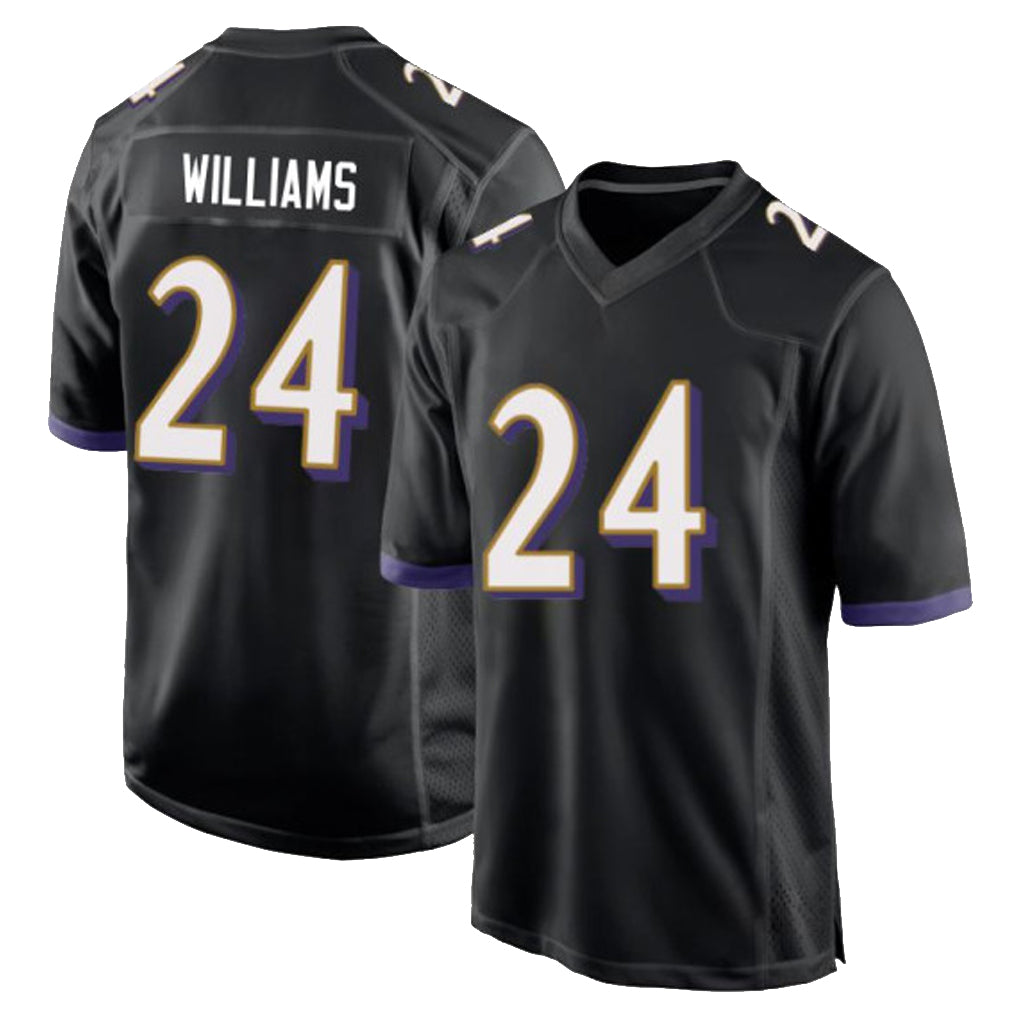 Ncoe B.Ravens #24 Malaki Starks Player Black Home Game Stitched Jerseys