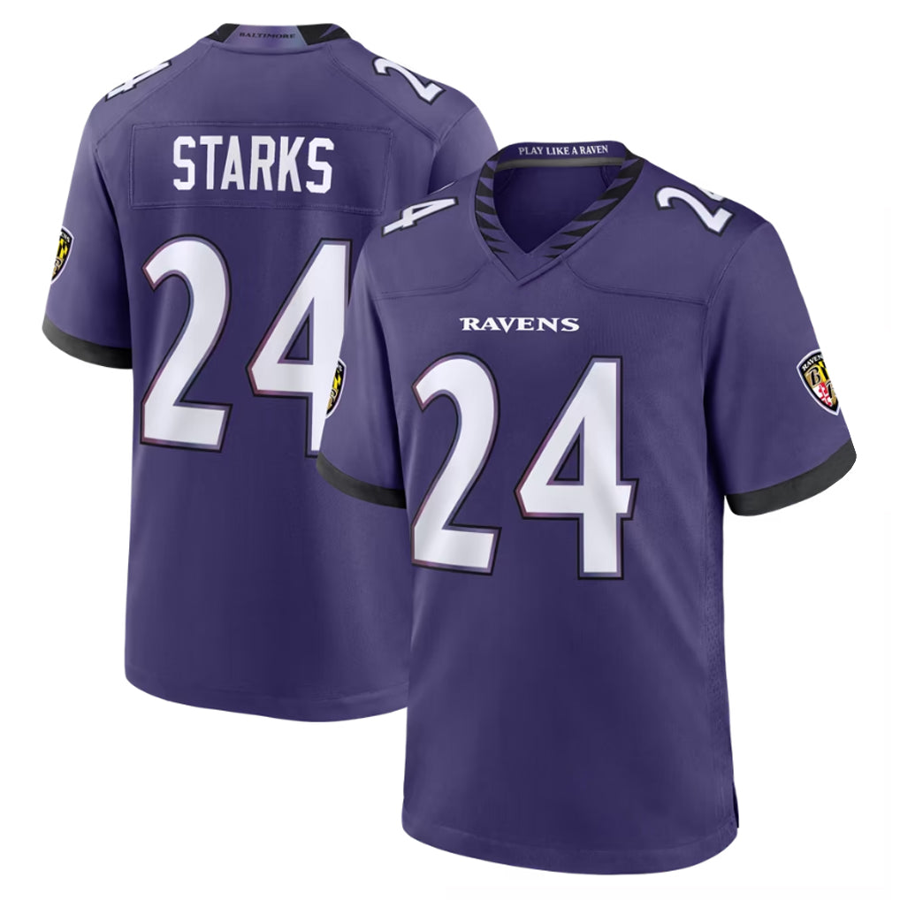 Ncoe B.Ravens #24 Malaki Starks Player Purple Limited Home Game Stitched Jerseys