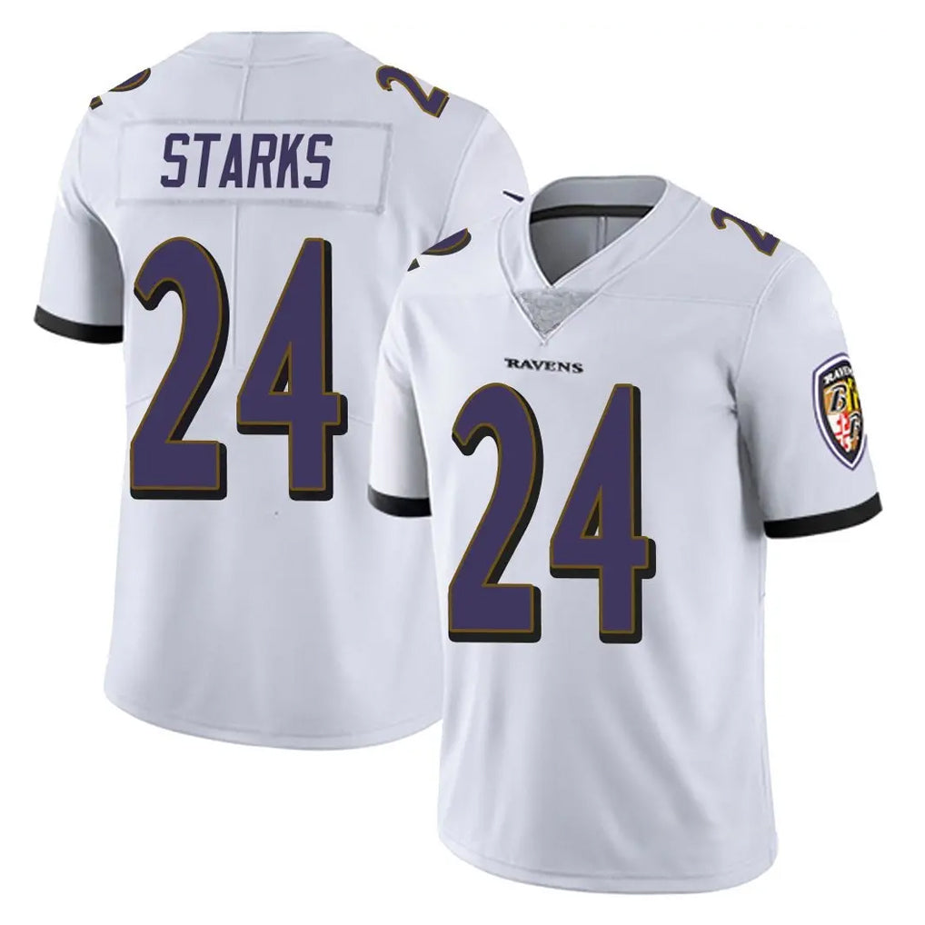 Ncoe B.Ravens #24 Malaki Starks Player White Vapor F.U.S.E. Limited Stitched Jerseys