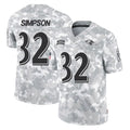 Ncoe B.Ravens #32 Trenton Simpson Player Arctic Camo Salute to Service Limited Stitched Jerseys