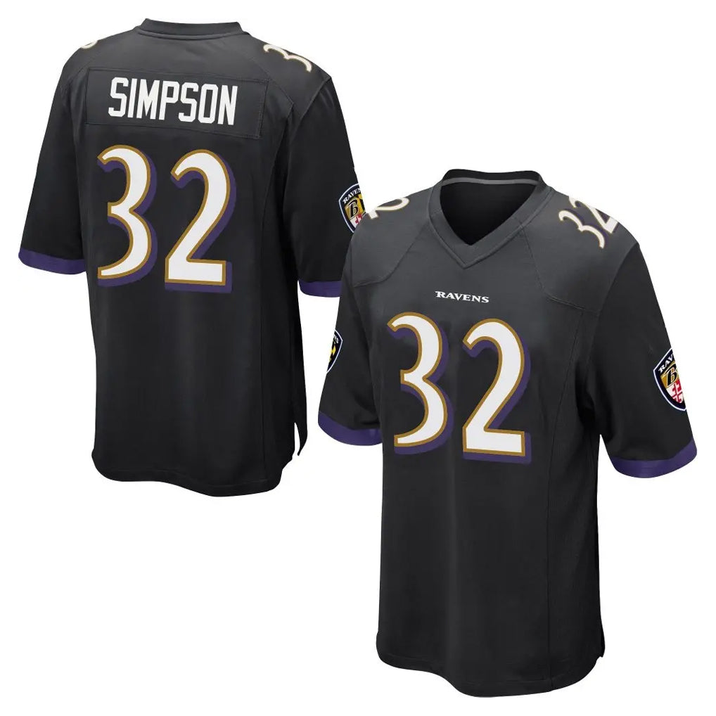 Ncoe B.Ravens #32 Trenton Simpson Player Black Home Game Stitched Jerseys