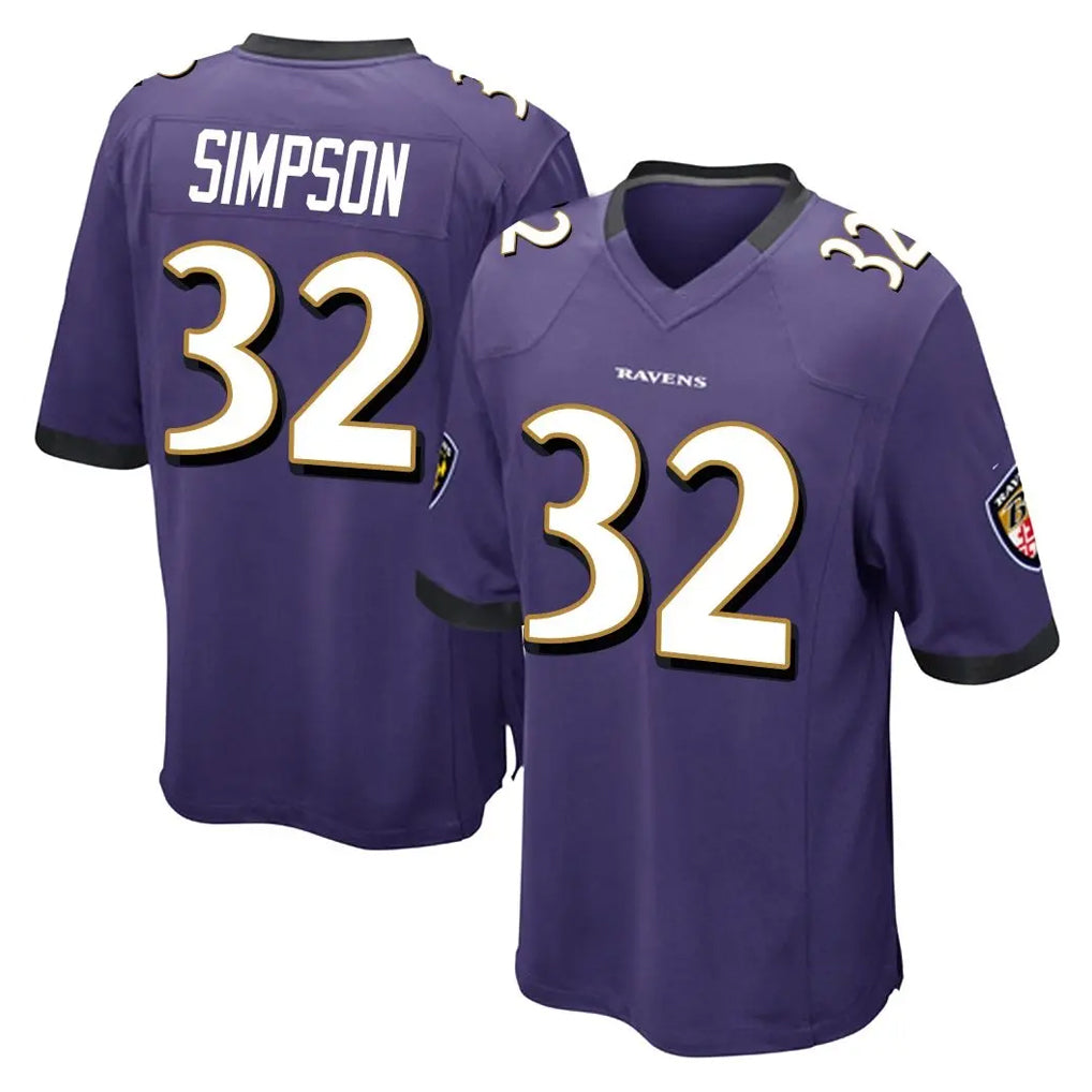 Ncoe B.Ravens #32 Trenton Simpson Player Purple Home Game Stitched Jerseys