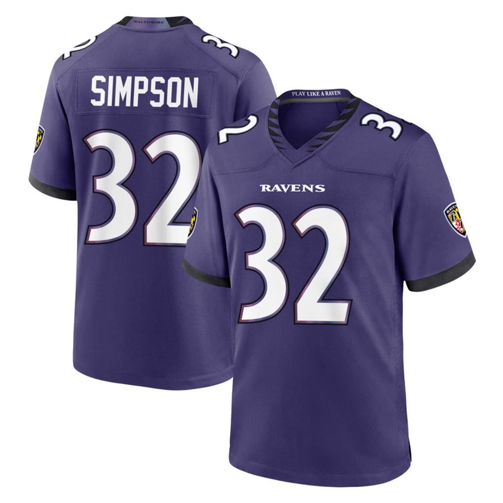 Ncoe B.Ravens #32 Trenton Simpson Player Purple Limited Home Game Stitched Jerseys
