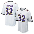 Ncoe B.Ravens #32 Trenton Simpson Player White Home Game Stitched Jerseys