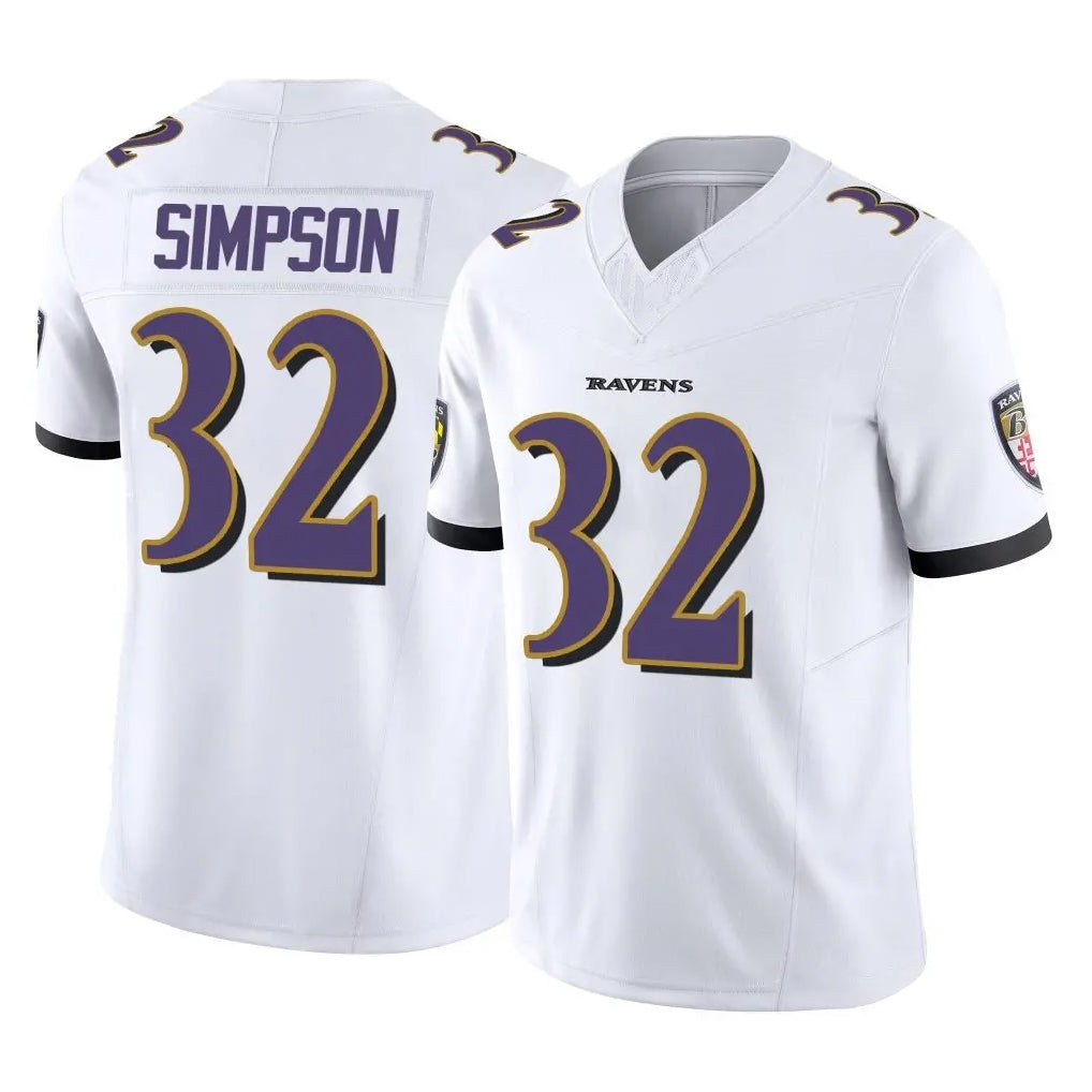 Ncoe B.Ravens #32 Trenton Simpson Player White Vapor F.U.S.E. Limited Home Game Stitched Jerseys