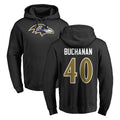 Ncoe B.Ravens #40 Teddye Buchanan Player Black Pullover Hoodie Stitched Jerseys