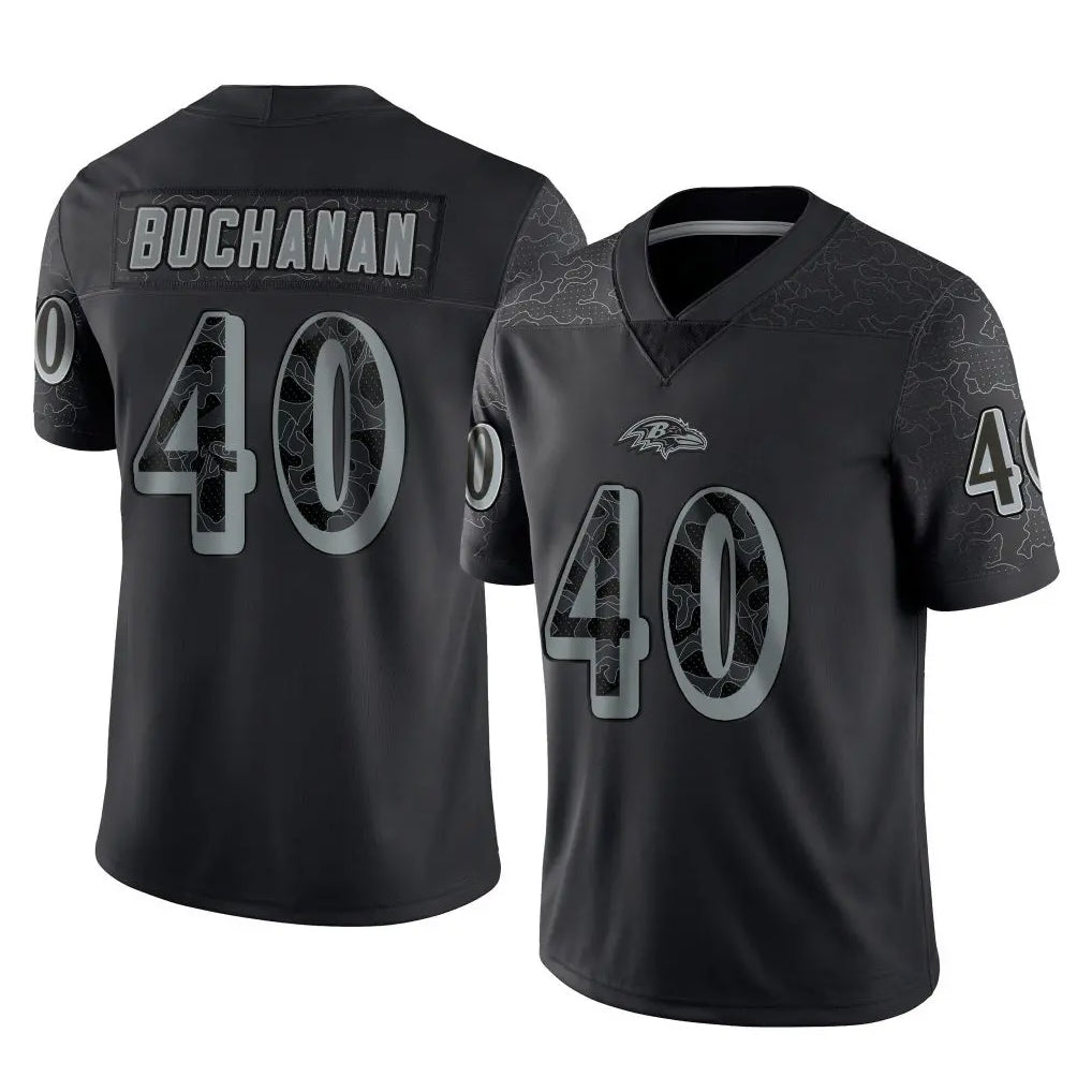 Ncoe B.Ravens #40 Teddye Buchanan Player Black REFLECTIVE Limited Stitched Jerseys