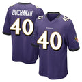 Ncoe B.Ravens #40 Teddye Buchanan Player Purple Home Game Stitched Jerseys