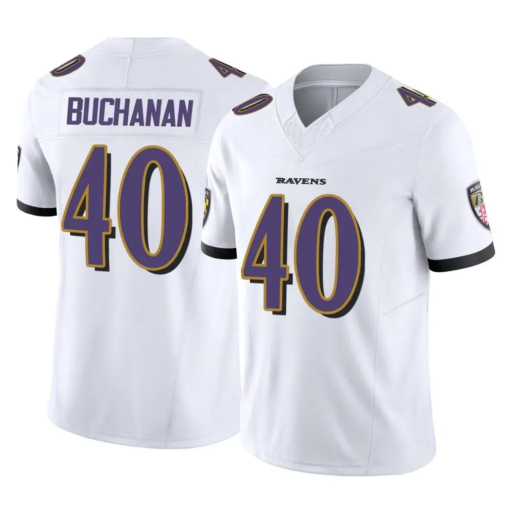 Ncoe B.Ravens #40 Teddye Buchanan Player White Vapor F.U.S.E. Limited Home Game Stitched Jerseys