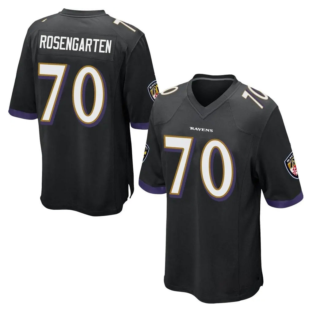 Ncoe B.Ravens #70 Roger Rosengarten Player Black Home Game Stitched Jerseys
