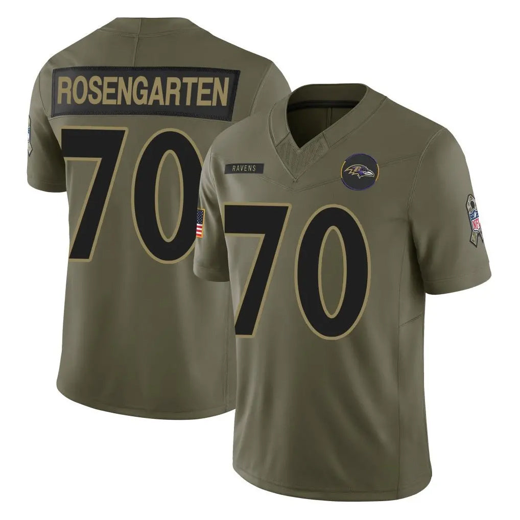 Ncoe B.Ravens #70 Roger Rosengarten Player Olive Salute To Service Stitched Jerseys
