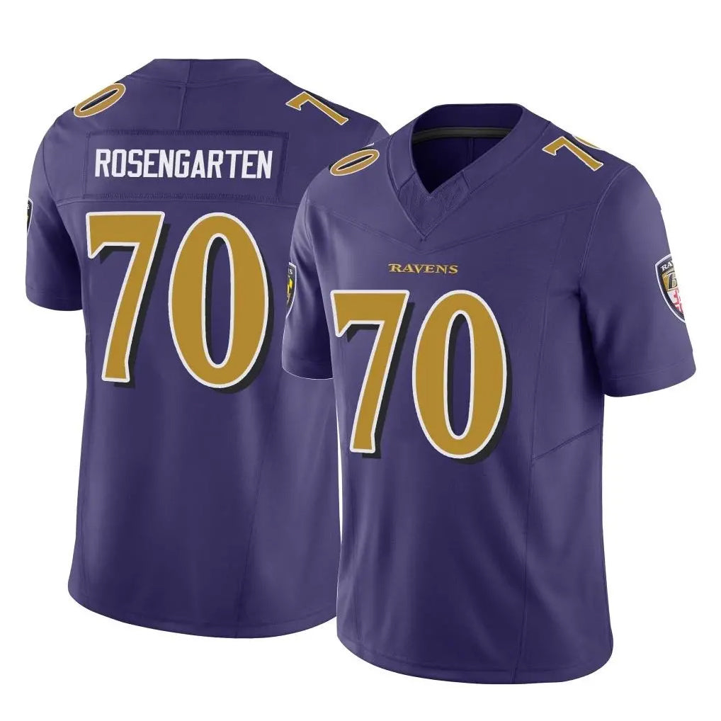 Ncoe B.Ravens #70 Roger Rosengarten Player Purple Vapor F.U.S.E. Limited Stitched Jerseys