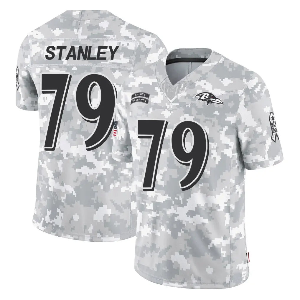 Ncoe B.Ravens #79 Ronnie Stanley Player Arctic Camo Salute to Service Limited Stitched Jerseys