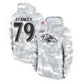 Ncoe B.Ravens #79 Ronnie Stanley Player Arctic Camo Salute to Service Pullover Hoodie Stitched Jerseys