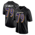 Ncoe B.Ravens #79 Ronnie Stanley Player Black Carbon Fashion Home Game Stitched Jerseys