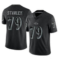 Ncoe B.Ravens #79 Ronnie Stanley Player Black REFLECTIVE Limited Stitched Jerseys