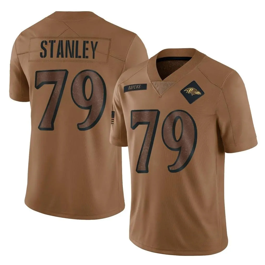 Ncoe B.Ravens #79 Ronnie Stanley Player Brown Salute To Service Limited Stitched Jerseys