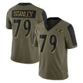Ncoe B.Ravens #79 Ronnie Stanley Player Olive Salute To Service Limited Game Stitched Jerseys