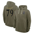 Ncoe B.Ravens #79 Ronnie Stanley Player Olive Salute to Service Hoodie Stitched Jerseys