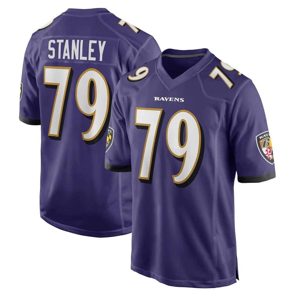 Ncoe B.Ravens #79 Ronnie Stanley Player Purple Game Home Stitched Jerseys