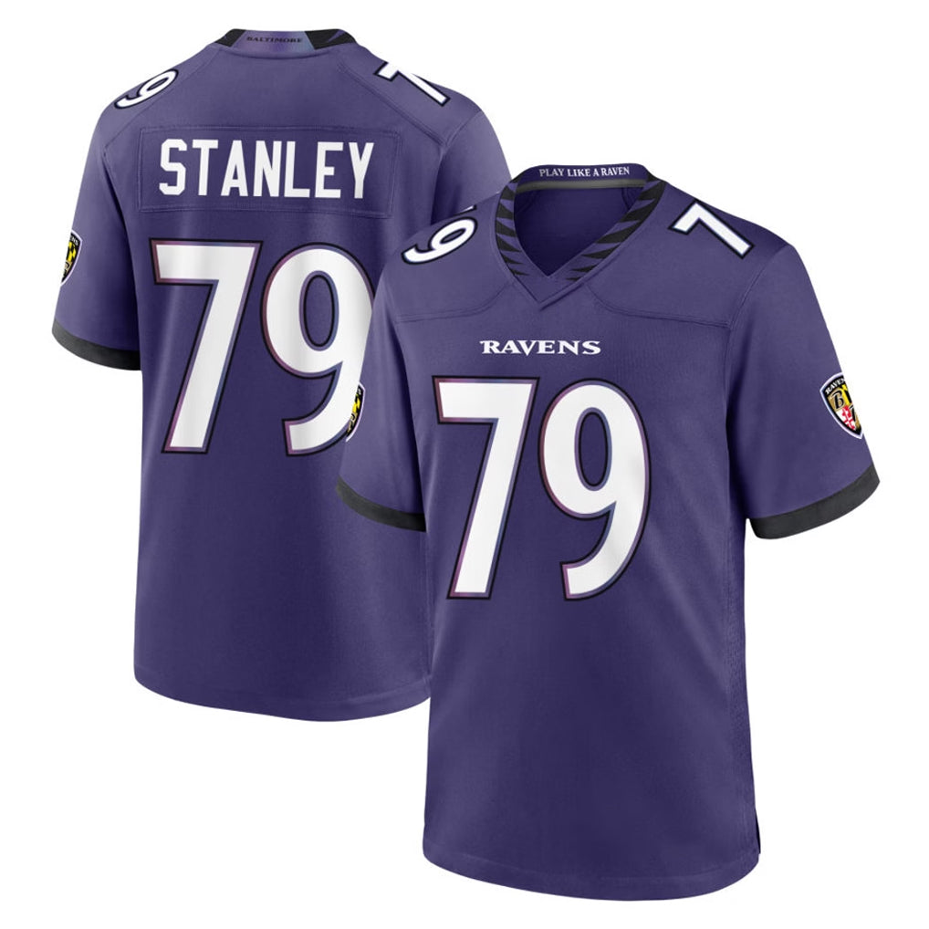 Ncoe B.Ravens #79 Ronnie Stanley Player Purple Home Game Stitched Jerseys
