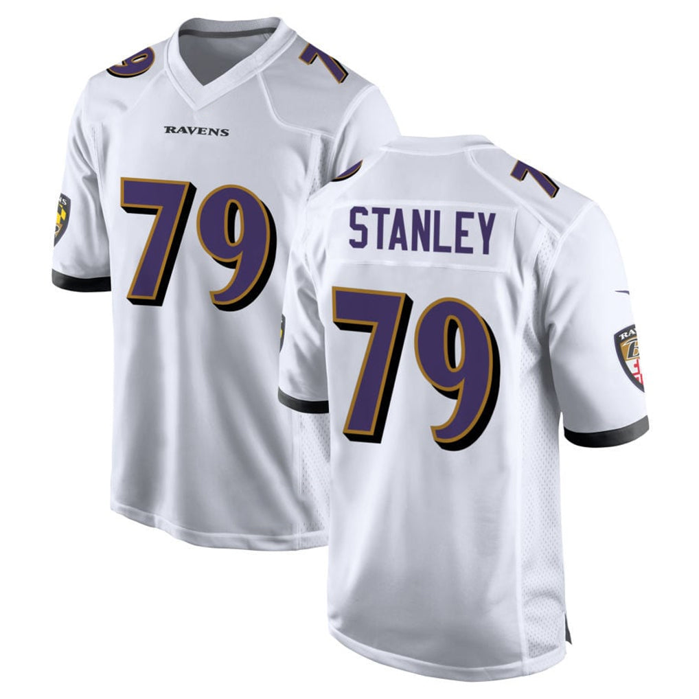Ncoe B.Ravens #79 Ronnie Stanley Player White Home Game Stitched Jerseys