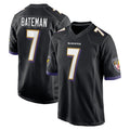 Ncoe B.Ravens #7 Rashod Bateman Player Black Home Game Stitched Jerseys