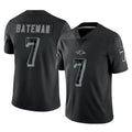 Ncoe B.Ravens #7 Rashod Bateman Player Black REFLECTIVE Limited Stitched Jerseys
