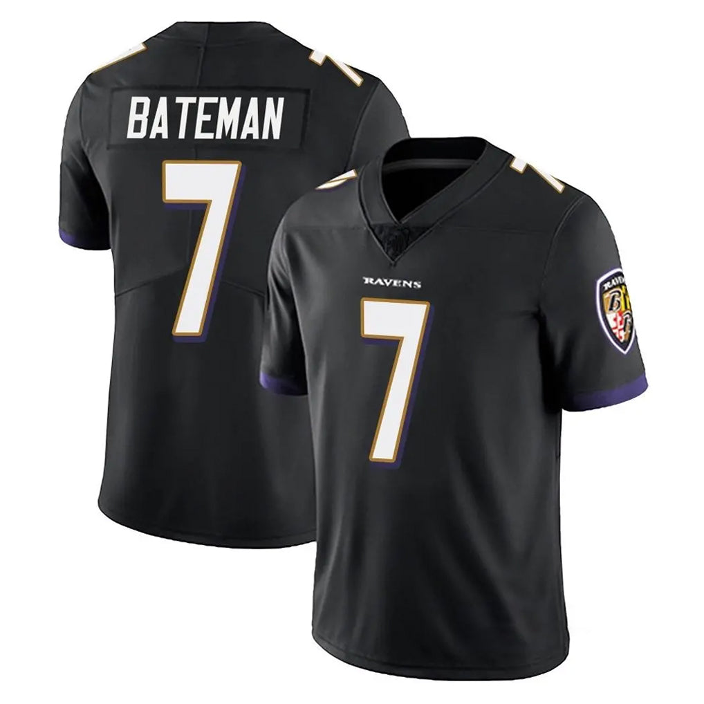 Ncoe B.Ravens #7 Rashod Bateman Player Black Vapor Untouchable Limited Home Game Stitched Jerseys