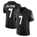 Ncoe B.Ravens #7 Rashod Bateman Player Black Vapor Untouchable Limited Home Game Stitched Jerseys