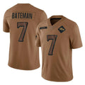 Ncoe B.Ravens #7 Rashod Bateman Player Brown Salute To Service Limited Stitched Jerseys