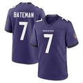 Ncoe B.Ravens #7 Rashod Bateman Player Purple Limited Home Game Stitched Jerseys