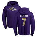Ncoe B.Ravens #7 Rashod Bateman Player Purple Salute to Service Pullover Hoodie Stitched Jerseys