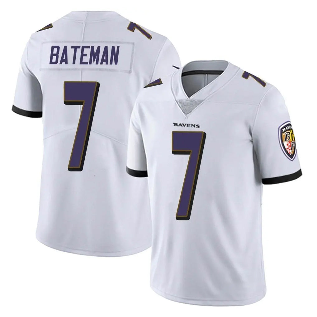Ncoe B.Ravens #7 Rashod Bateman Player White Vapor F.U.S.E. Limited Stitched Jerseys