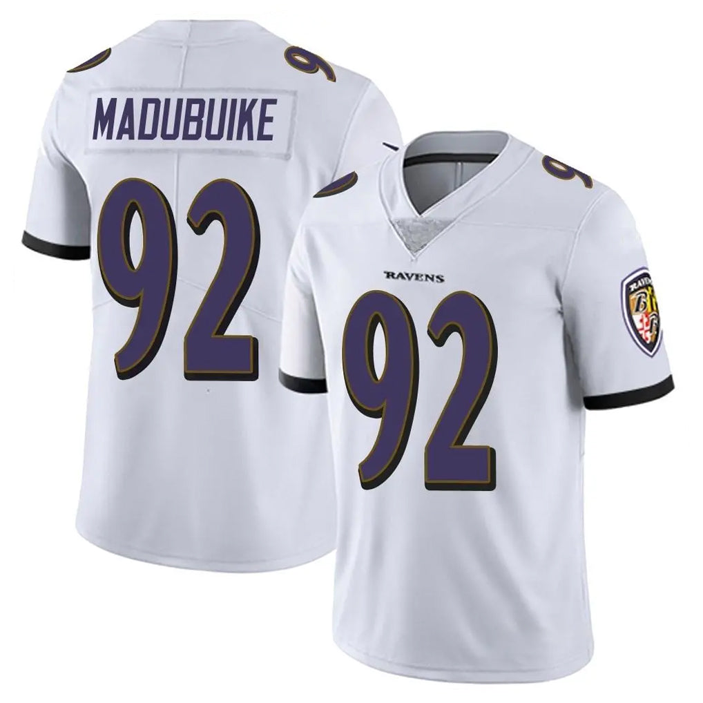 Ncoe B.Ravens #92 Nnamdi Madubuike Player White Vapor F.U.S.E. Limited Stitched Jerseys