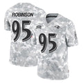 Ncoe B.Ravens #95 Tavius Robinson Player Arctic Camo Salute to Service Limited Stitched Jerseys