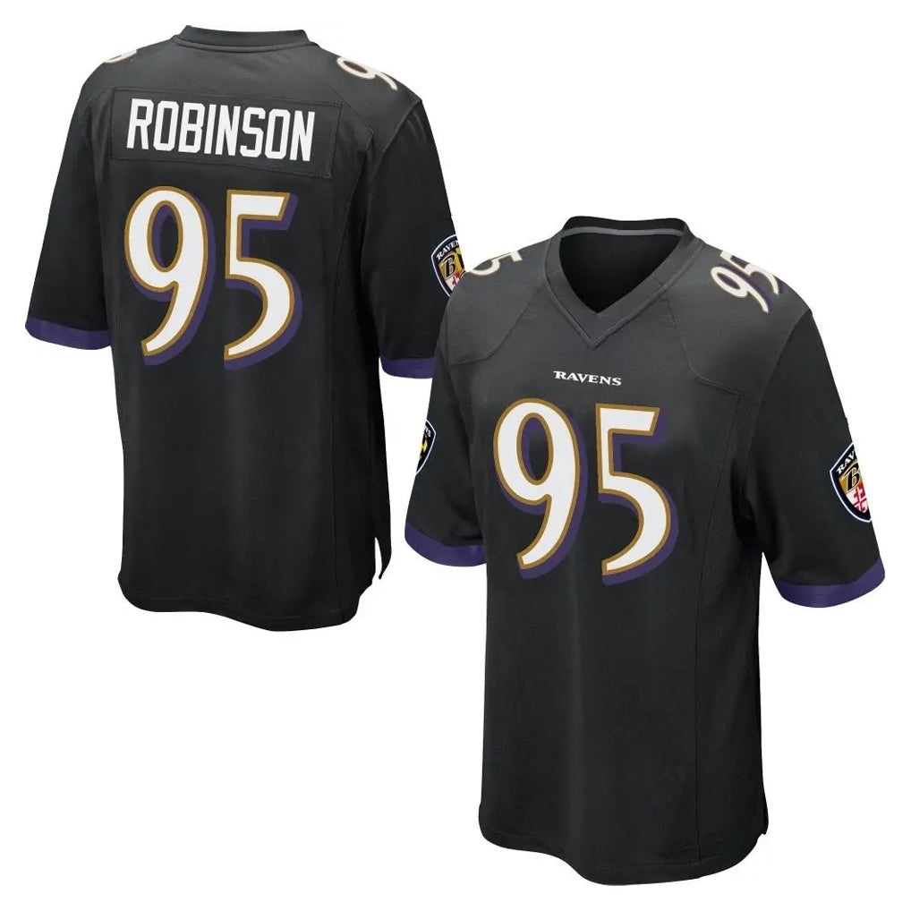 Ncoe B.Ravens #95 Tavius Robinson Player Black Home Game Stitched Jerseys