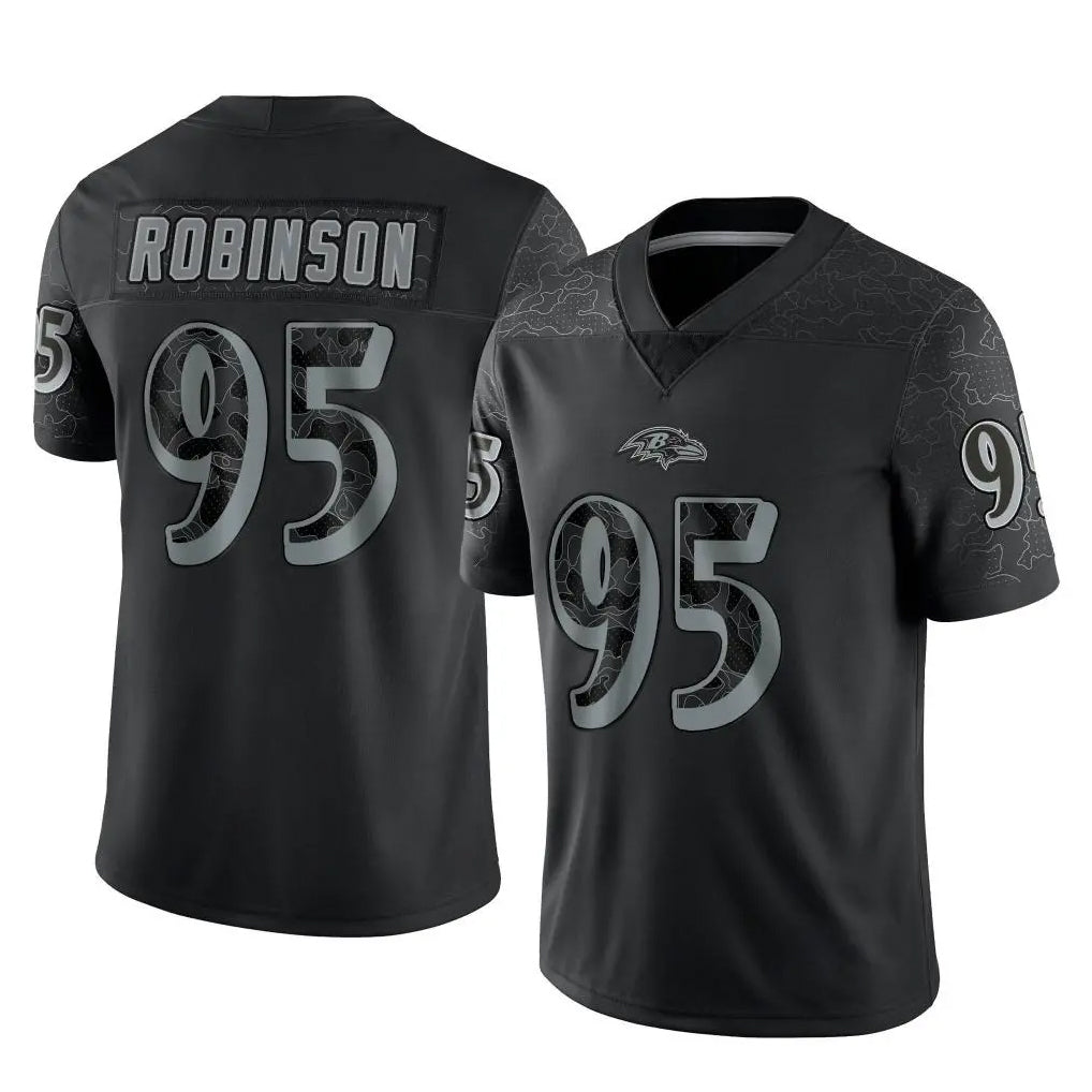 Ncoe B.Ravens #95 Tavius Robinson Player Black REFLECTIVE Limited Stitched Jerseys