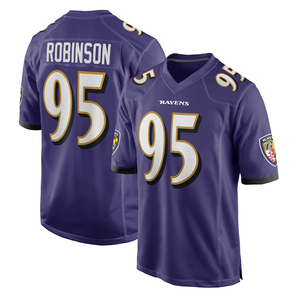 Ncoe B.Ravens #95 Tavius Robinson Player Purple Home Game Stitched Jerseys