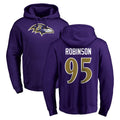 Ncoe B.Ravens #95 Tavius Robinson Player Purple Salute to Service Pullover Hoodie Stitched Jerseys